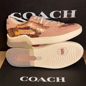 COACH CITYSOLE COURT SNEAKER with rose-gold sequin